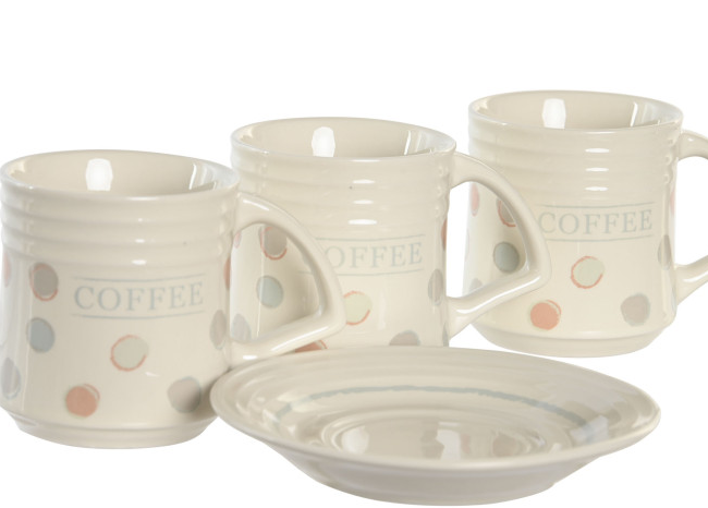 Set de café  11X11X2 90ML TOPITOS BEIGE 