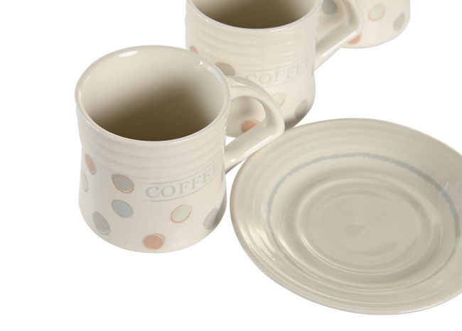 Set de café  11X11X2 90ML TOPITOS BEIGE 