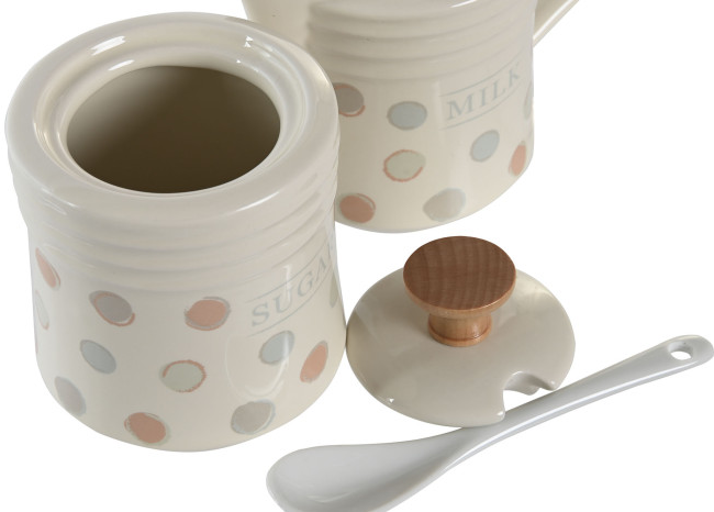 Set azucarero y lechera TOPITOS BEIGE 