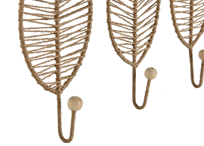 Set 3 perchas HOJAS natural