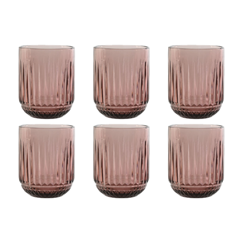 Set 6 vasos RAYADO rosa