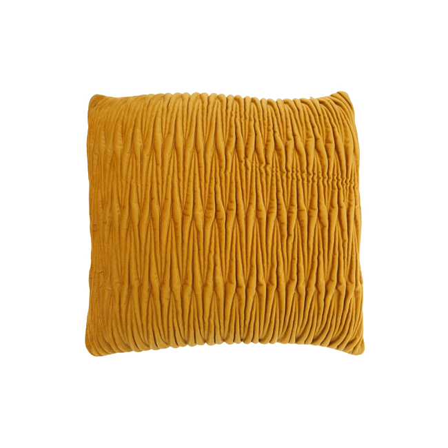 Cojín ENTRELAZADO mostaza cuadrado