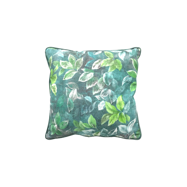 Cojín HOJAS TURQUESA cuadrado