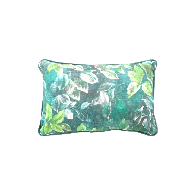 Cojín HOJAS TURQUESA rect.