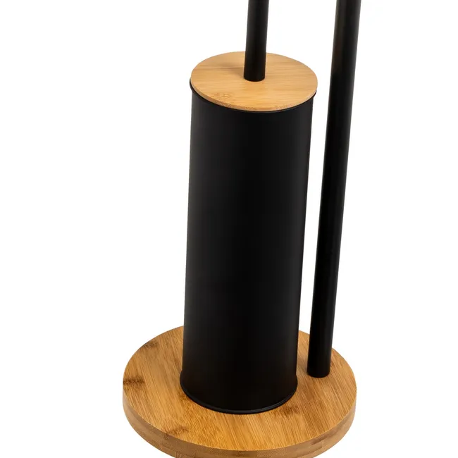 PORTARROLLOS Y ESCOBILLERO NEGRO 19 X 19 X 73 CM 