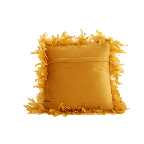Cojín PLUMAS mostaza