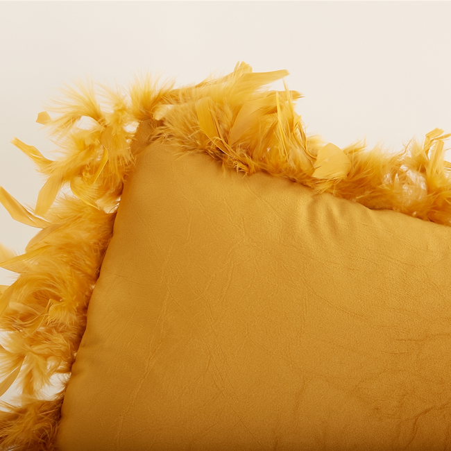 Cojín PLUMAS mostaza