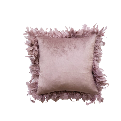 Cojín PLUMAS malva
