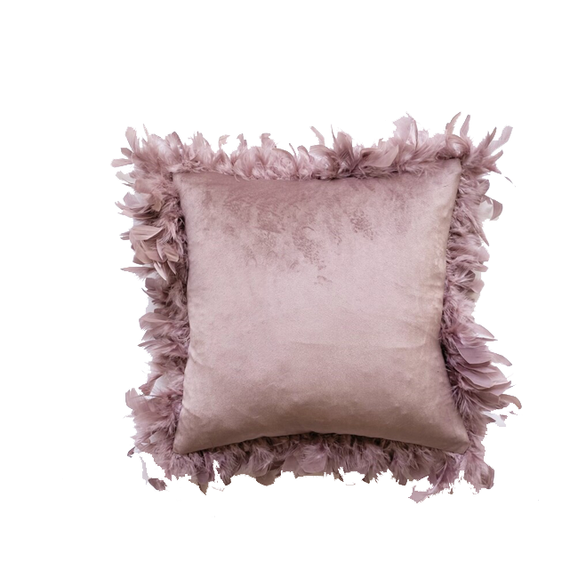 Cojín PLUMAS malva