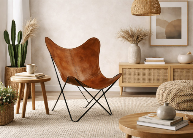 Silla tipo BUTTERFLY piel