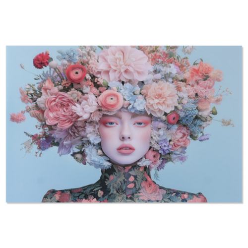 Cuadro cristal CHICA FLORES 