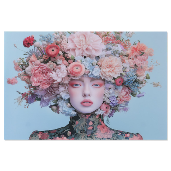 Cuadro cristal CHICA FLORES 