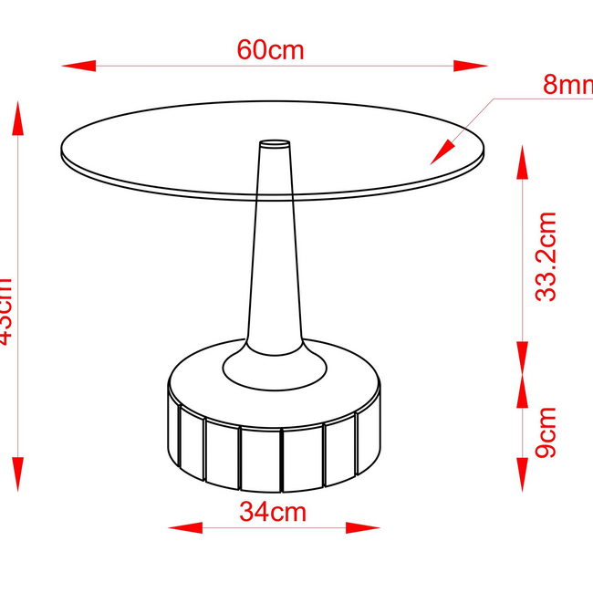 Mesa auxiliar TAG vaso b negro
