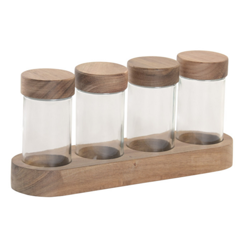 Set 4 especieros ACACIA 